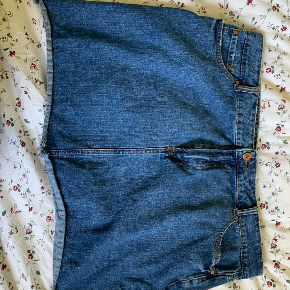 Blue denim skirt